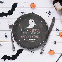 Het is een Ghoul. Little Spirit Halloween Baby sho Papieren Bordje