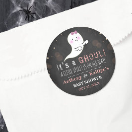 Het is een Ghoul. Little Spirit Halloween Baby sho Ronde Sticker