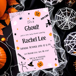 Het is een Ghoul Roze Halloween Baby Girl Shower Kaart