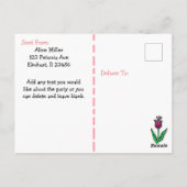 Het is een Gil, Pink Floral Whimsical Baby shower Briefkaart (Achterkant)