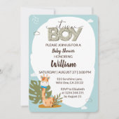 Het is een Giraffe-Baby shower van de Jongen Kaart (Voorkant)