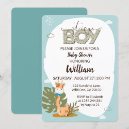 Het is een Giraffe-Baby shower van de Jongen Kaart