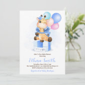Het is een Giraffe Baby shower van de Waterverf va Kaart (Staand voorkant)