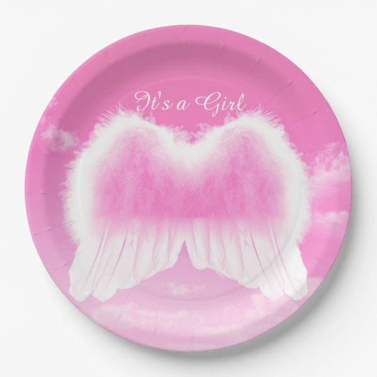 Het is een Girl Angel Wings Paper Bord 9" (Voorkant)