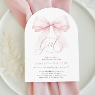 Het is een Girl Arch Pink Bow Baby shower Kaart