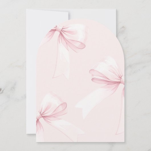 Het is een Girl Arch Pink Bow Baby shower Kaart (Achterkant)