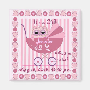 Het is een Girl Baby Announcement Magnet