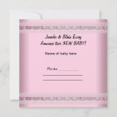 Het is een Girl Baby Anouncement Pink Pram Aankondiging (Achterkant)