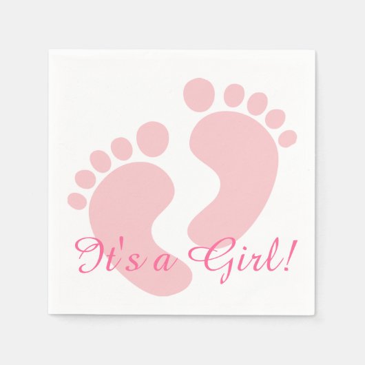 Het is een Girl Baby Fee Announcement Paper Napkin Servetten (Voorkant)