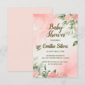 Het is een Girl Baby Girl Pink Baby shower Kaart (Voorkant / Achterkant)