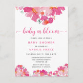 Het is een Girl Baby in Bloom Baby shower Pink Flo Briefkaart (Voorkant)
