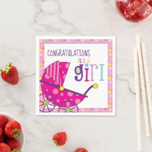 Het is een Girl Baby shower Cocktail Napkin Servet