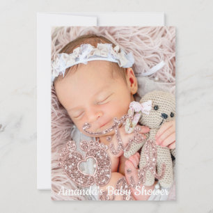 Het is een Girl Baby shower Custom Photo Roos Spar Kaart
