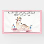 Het is een Girl Baby shower Cute Deer Banner (Horizontaal)