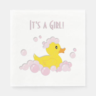 Het is een Girl Baby shower Duck Servet
