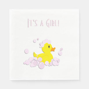 Het is een Girl Baby shower Duck Servet