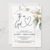 Het is een Girl Baby shower Party Green Eucalyptus Kaart (Voorkant)