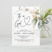 Het is een Girl Baby shower Party Green Eucalyptus Kaart (Staand voorkant)
