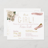 Het is een Girl Baby shower Uitnodiging (Voorkant / Achterkant)