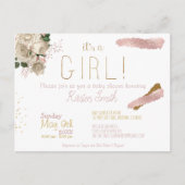 Het is een Girl Baby shower Uitnodiging (Voorkant)
