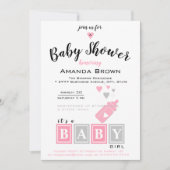 Het is een Girl Baby shower Uitnodiging (Voorkant)