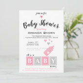 Het is een Girl Baby shower Uitnodiging (Staand voorkant)