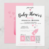 Het is een Girl Baby shower Uitnodiging (Voorkant / Achterkant)