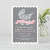 Het is een Girl Baby shower Uitnodiging (Staand voorkant)