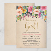 Het is een Girl Baby shower Uitnodiging (Voorkant / Achterkant)