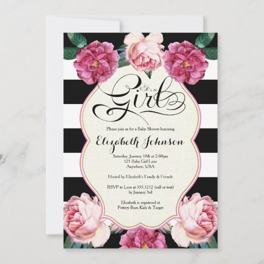 Het is een Girl Baby shower Uitnodiging (Voorkant)