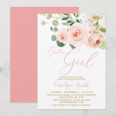 Het is een Girl Baby shower-uitnodiging Kaart (Voorkant / Achterkant)