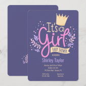 Het is een Girl Baby shower-uitnodiging Kaart (Voorkant / Achterkant)