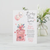 Het is een Girl Baby shower van Mail Balloons Mail Kaart (Staand voorkant)