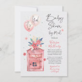 Het is een Girl Baby shower van Mail Balloons Mail Kaart (Voorkant)