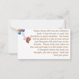 Het is een Girl Beer en Balloons Theme Shower Game Notitiekaartje