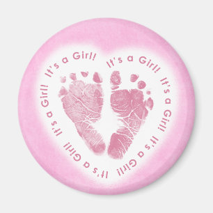 Het is een Girl Birth Announcement Magnet