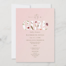 Het is een Girl Blush Baby shower II Kaart