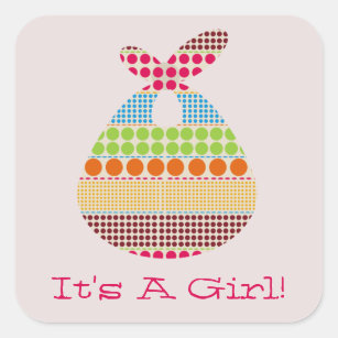 Het is een Girl Boho Stippen Bundle Baby shower Vierkante Sticker