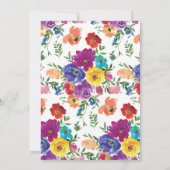 Het is een Girl Bright & Bold Florals Baby shower Kaart (Achterkant)