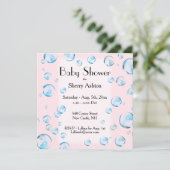 Het is een Girl Bubble Baby shower Invitation Kaart (Staand voorkant)