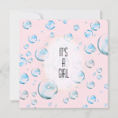 Het is een Girl Bubble Baby shower Invitation Kaart (Achterkant)