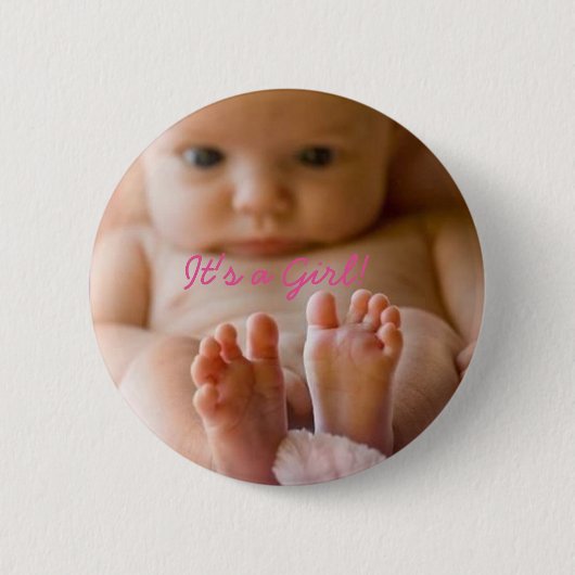 Het is een Girl Button met schattige baby (Voorkant)