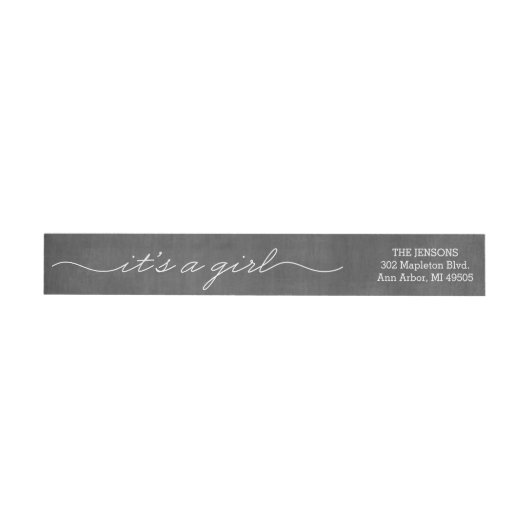 Het is een Girl Chalkboard Wrap rond Return Addres (Individueel)