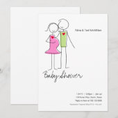 Het is een Girl, Coed Baby Shower Invitations, 5x7 Kaart (Voorkant / Achterkant)