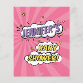 Het is een Girl Comic Book Superhero Baby shower A (Achterkant)