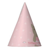 Het is een Girl Cute Beer Cub Elegant Pink Baby sh Feesthoedjes (Links)