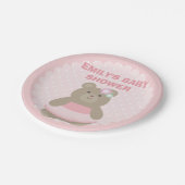Het is een Girl Cute Beer Cub Elegant Pink Baby sh Papieren Bordje (Gekanteld)