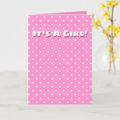 Het is een Girl Cute Pink-Stip Kaart (Gele Bloem)