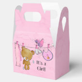 Het is een Girl Cute Teddy Bear Baby shower Bedankdoosjes (Geopend)