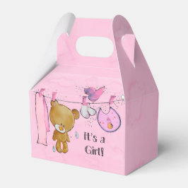 Het is een Girl Cute Teddy Bear Baby shower Bedankdoosjes